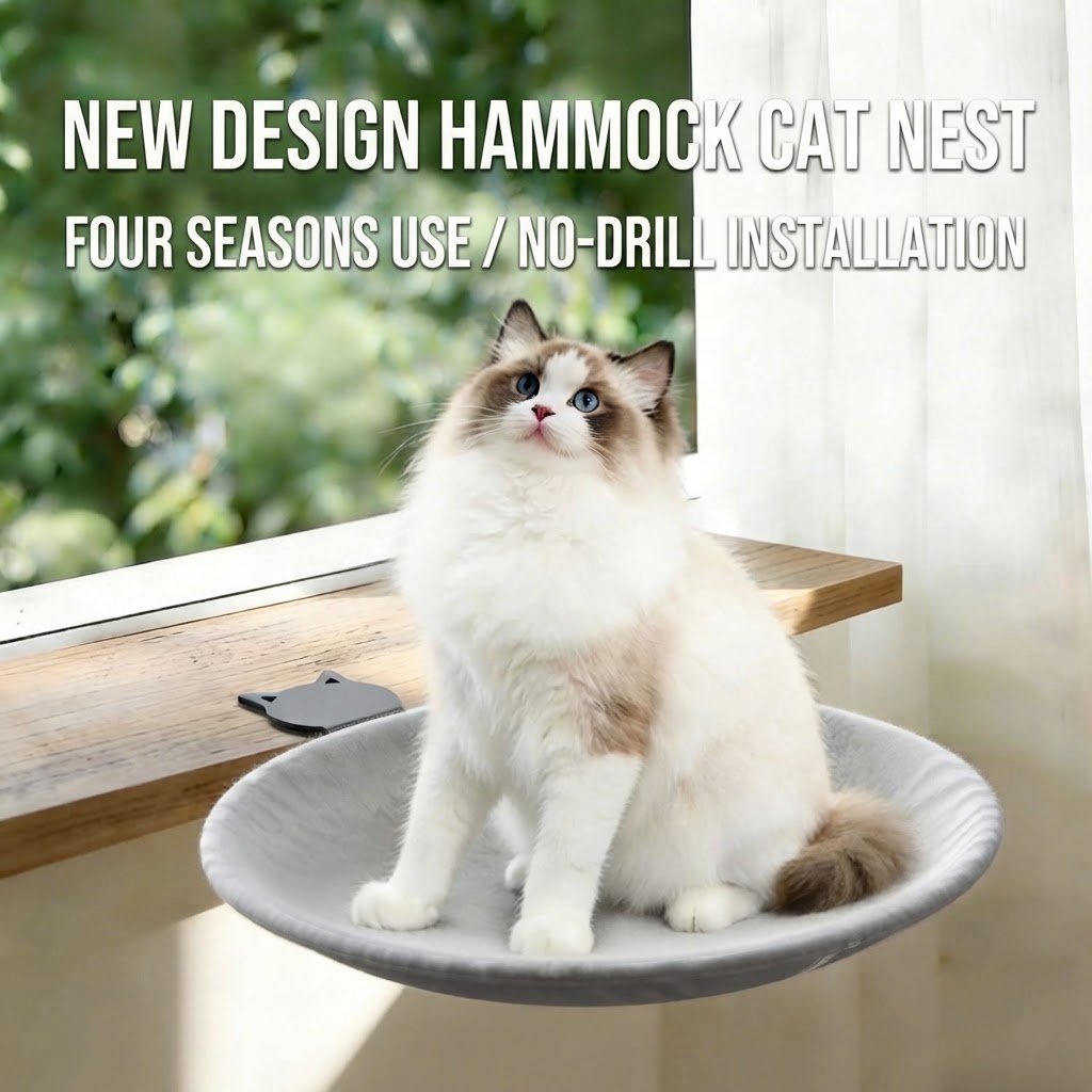 No-Drill Clamp-On Hanging Cat Nest