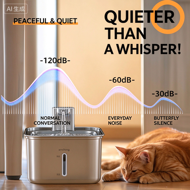 304 Stainless Steel Smart Pet Water Fountain – Wireless, Cordless, Automatic Circulating Water with Motion Sensor for Cats and Dogs - Image 5