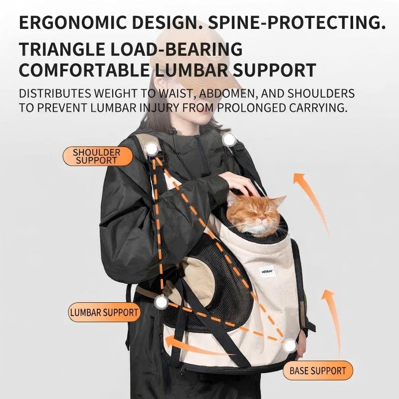 Cat Backpack Carrier - Breathable Mesh Pet Travel Bag with Adjustable Straps - Image 3
