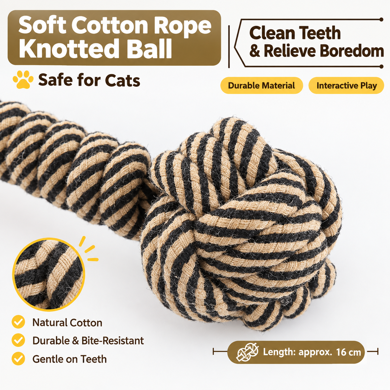 Durable Natural Cotton Chew Toys with Interactive Tug-of-War Ropes - Image 3