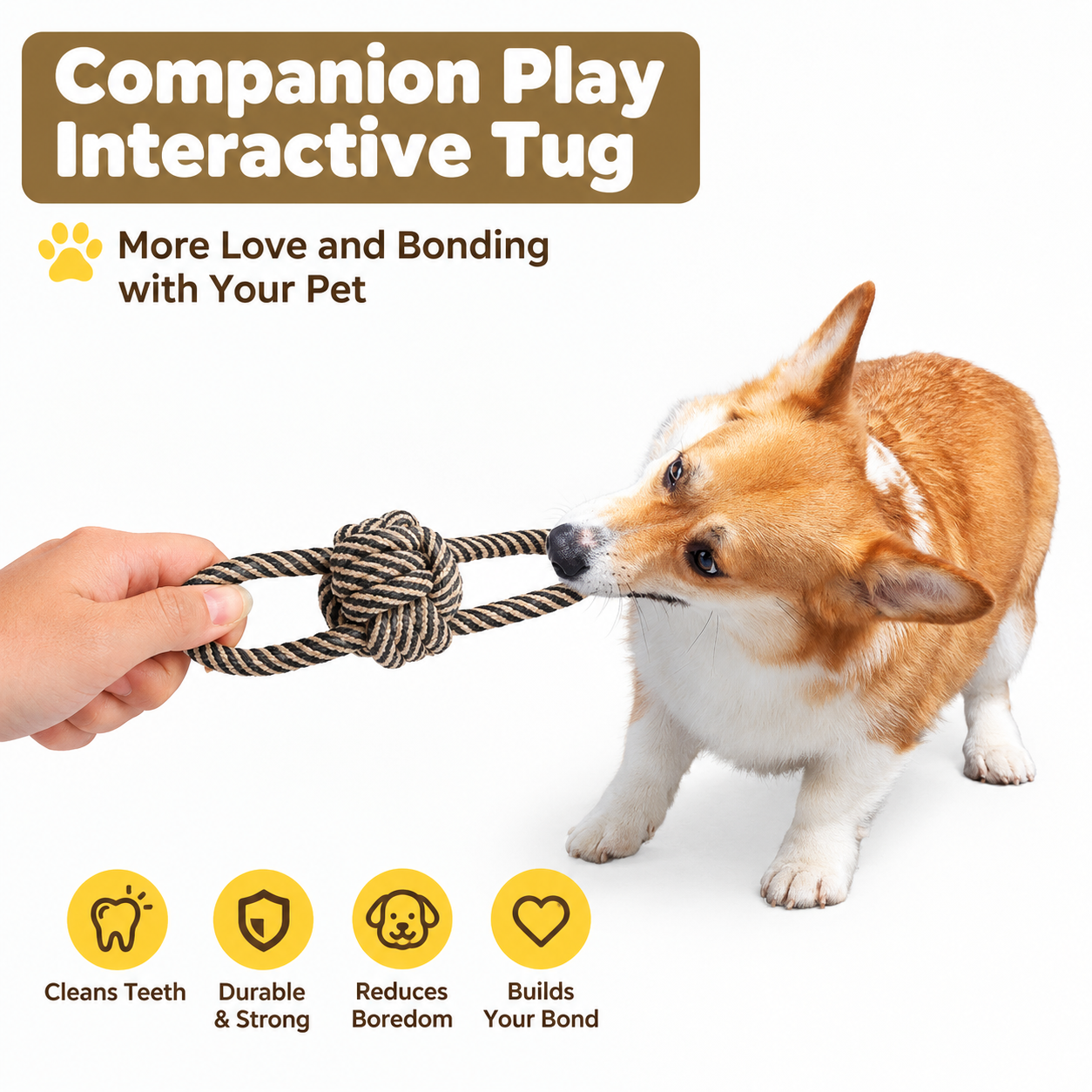 Durable Natural Cotton Chew Toys with Interactive Tug-of-War Ropes