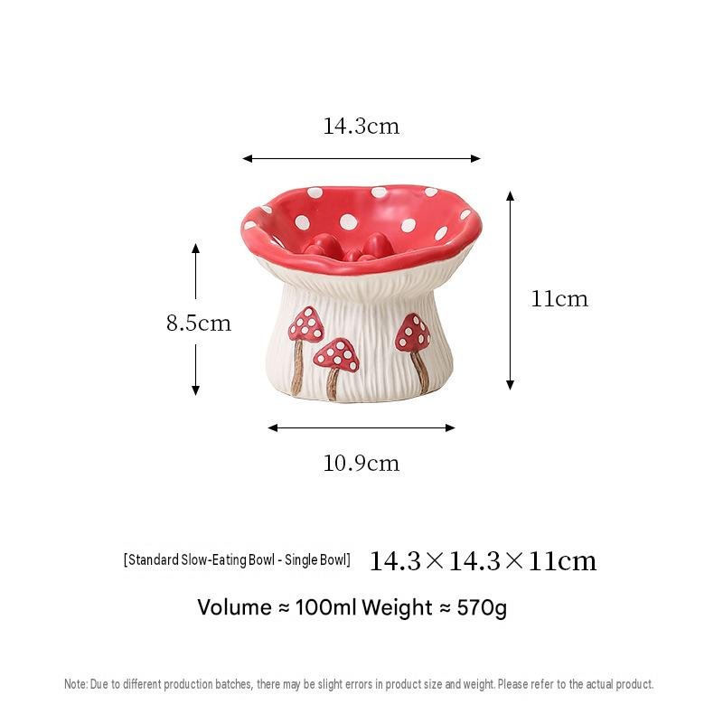 Ceramic Mushroom Pet Feeder & Elevated Water Dish - Image 6
