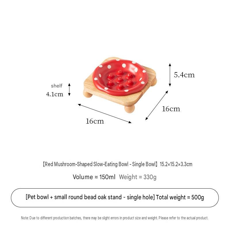 Ceramic Mushroom Pet Feeder & Elevated Water Dish - Image 11