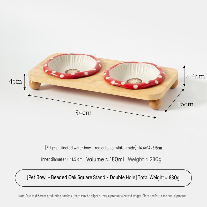 Ceramic Mushroom Pet Feeder & Elevated Water Dish - Image 8