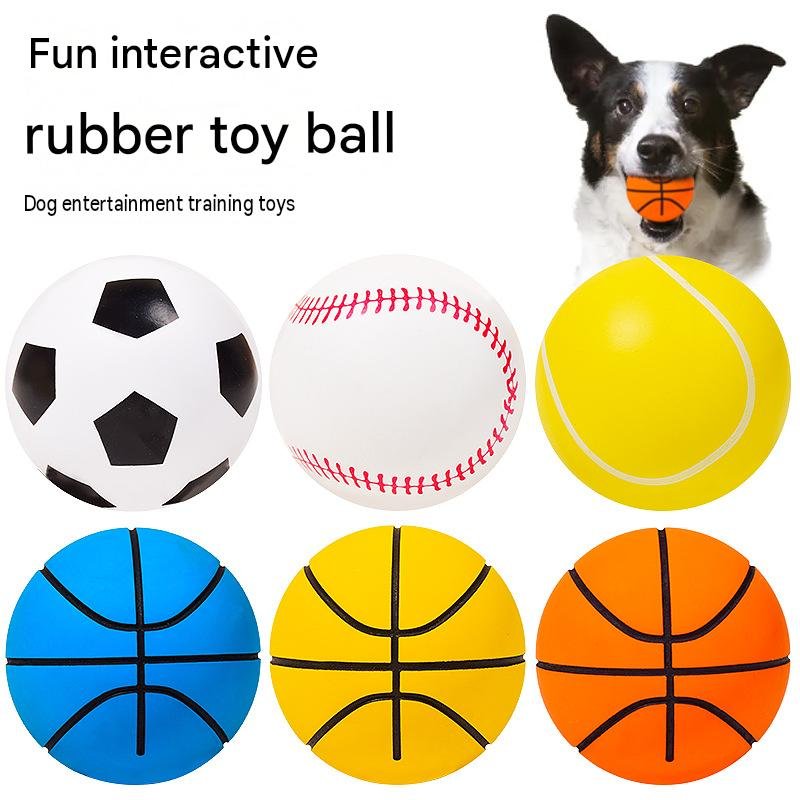 Interactive Sports Rubber Dog Balls – Durable High-Bounce Fetch Toys for Dogs