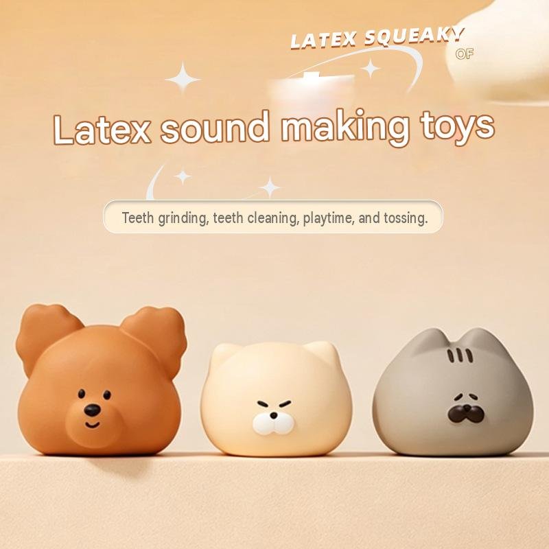 Morandi Tone Latex Dog Chew Toy – Cute Animal Squeaker Toy for Teething & Fetch