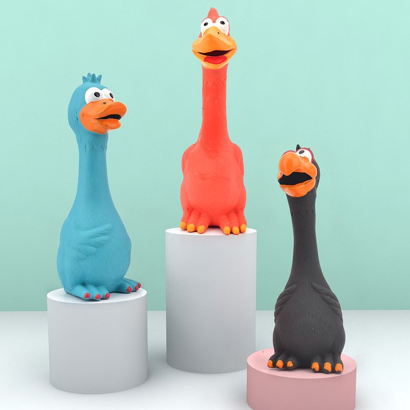 Screaming Latex Chicken & Duck Dog Toy – Squeaky Interactive Fetch Toy for Dogs