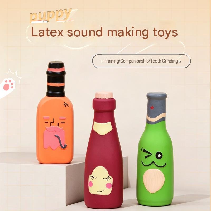 Funny Bottle Squeaky Latex Dog Toy