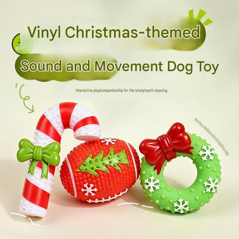 Christmas Squeaky Dog Toys – Festive Teething Chew Toys for Small & Medium Dogs