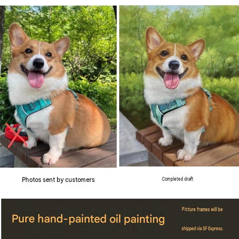 Custom Hand-Painted Pet Oil Painting
