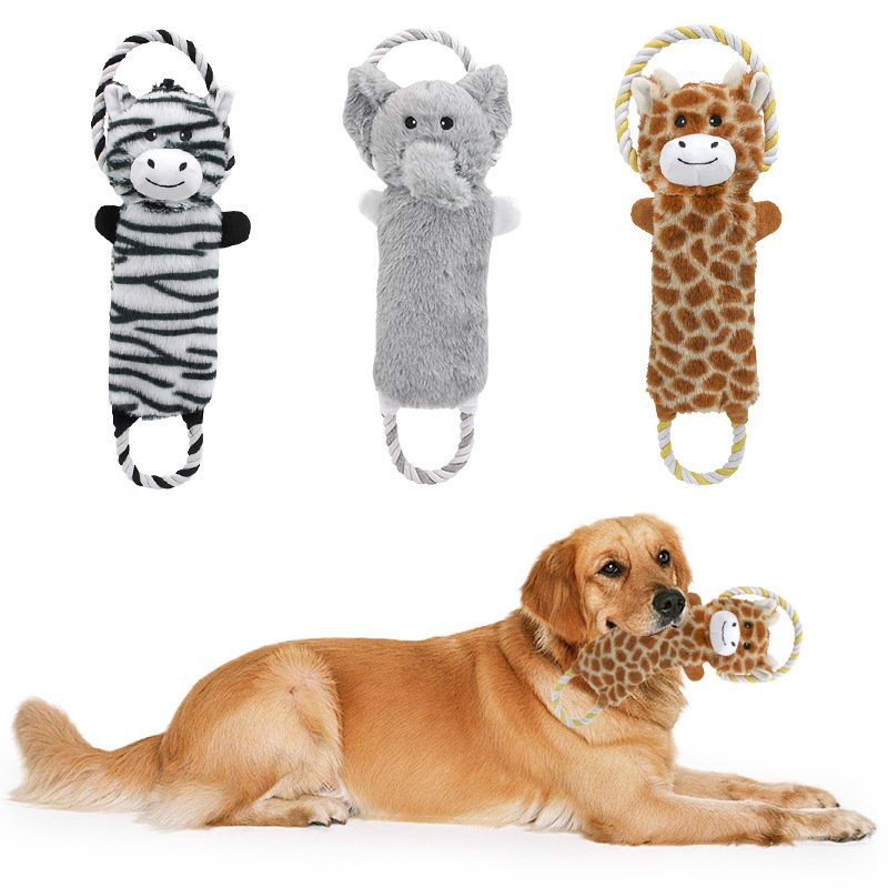 Plush Animal Dog Toy with Squeaker