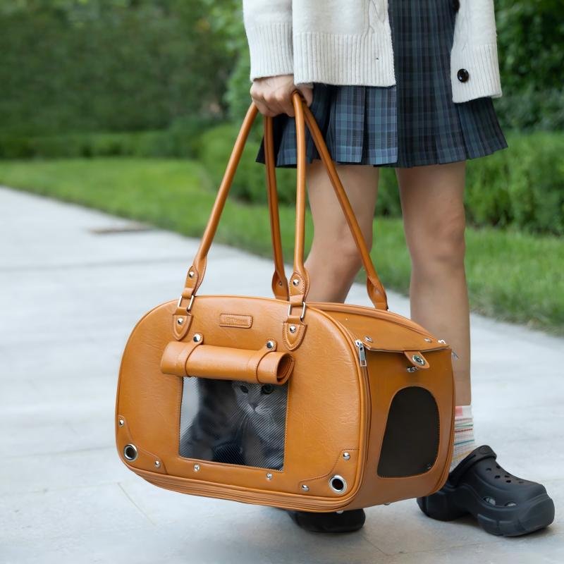 PU Leather Pet Tote Bag