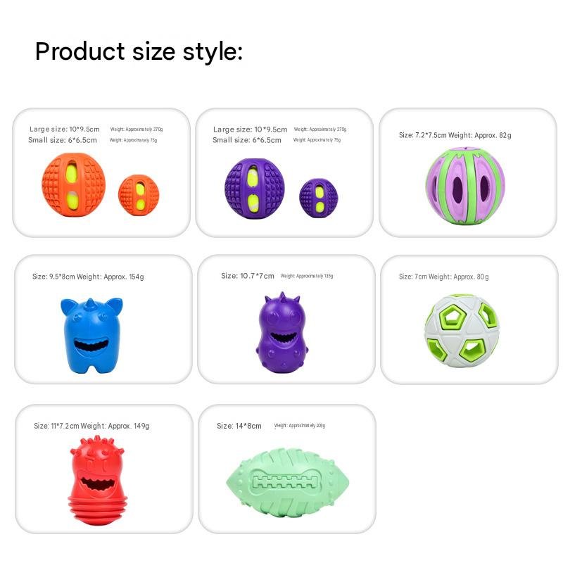 Interactive Rubber Dog Chew Toy – Squeaky Dental Ball & Ball-in-Ball Puzzle for Dogs - Image 2
