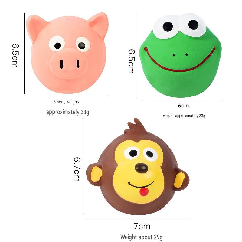 Squeaky Latex Animal Head Dog Toys - Image 2