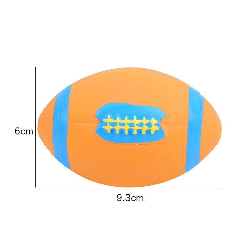 Squeaky Latex Football Dog Toy – Soft Teething Chew Ball for Puppies & Small Dogs - Image 2