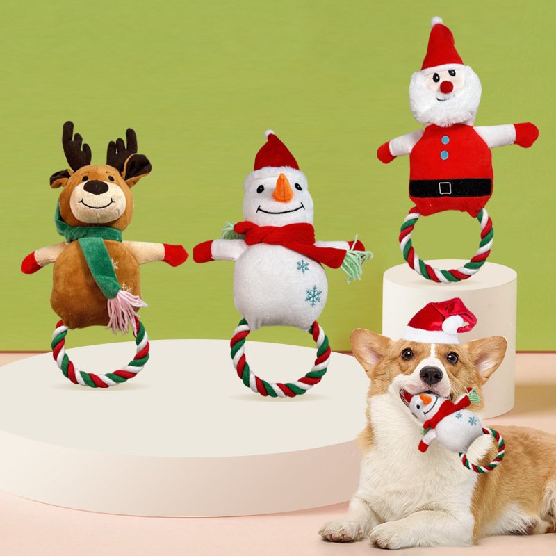 Christmas Plush Squeaky Dog Toy Set - Image 5