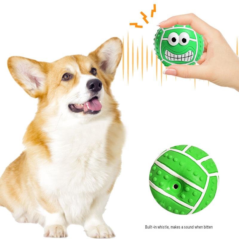 Squeaky Latex Smiley Sports Dog Balls - Image 3