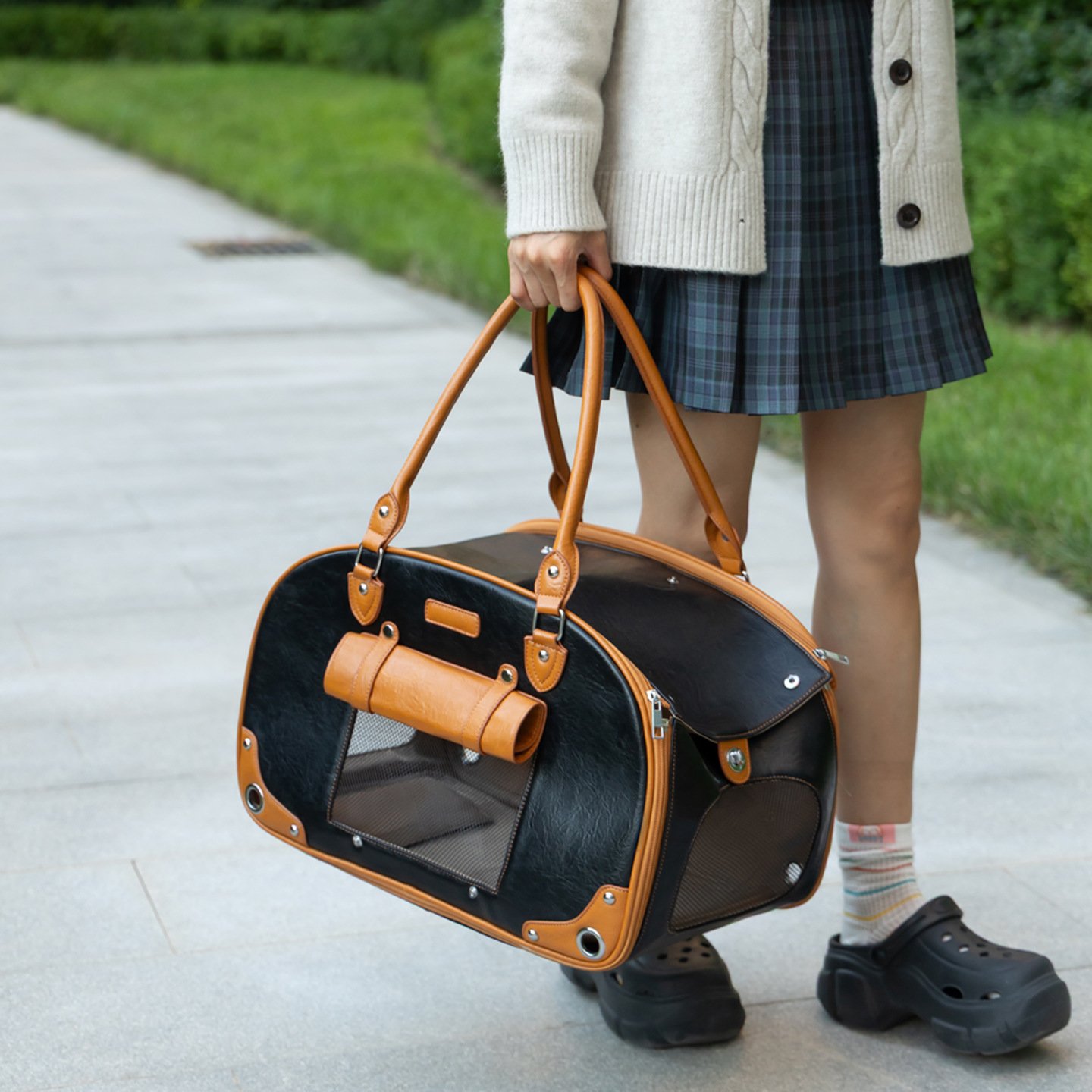 PU Leather Pet Tote Bag - Image 6