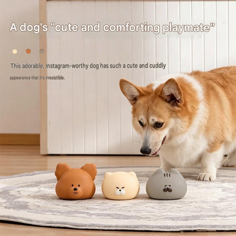 Morandi Tone Latex Dog Chew Toy – Cute Animal Squeaker Toy for Teething & Fetch - Image 4