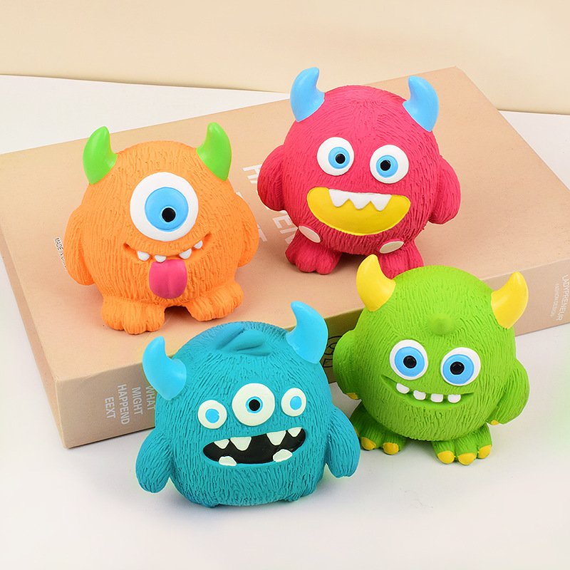Squeaky Latex Monster Dog Toys – Soft Teething Chew Toys for Puppies & Small Dog - Image 4