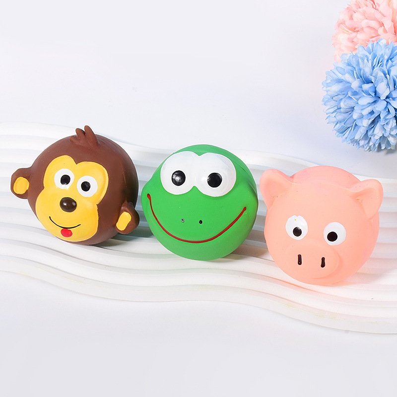 Squeaky Latex Animal Head Dog Toys - Image 4
