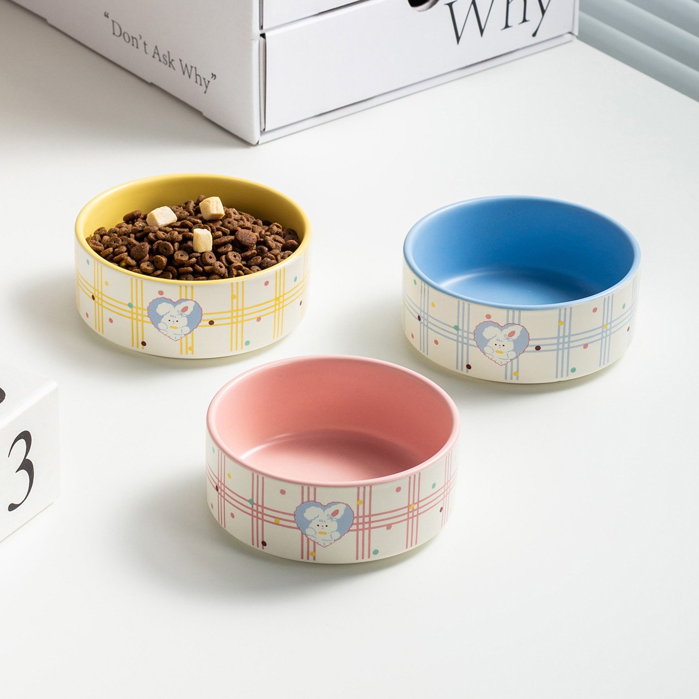 Ceramic Bunny Cat Bowl Compatible with Heating Warmer Pad - Image 4