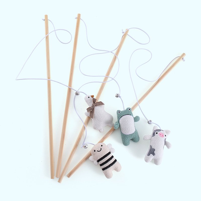 Natural Wood Cat Teaser Wand with Internal Catnip Sachet - Image 4