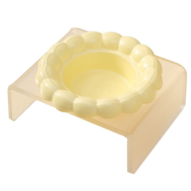 Raised Ceramic Biscuit Pet Bowl Set with Acrylic Stand - Image 4