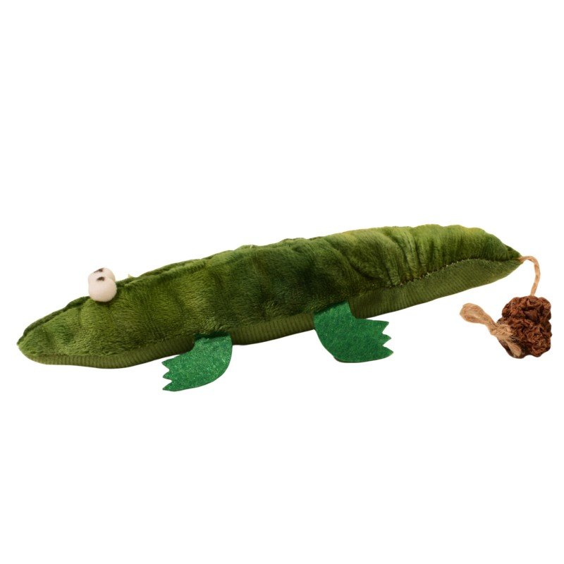 Plush Alligator Cat Kicker Toy with Catnip & Natural Gall Fruit Chew Tail - Image 5