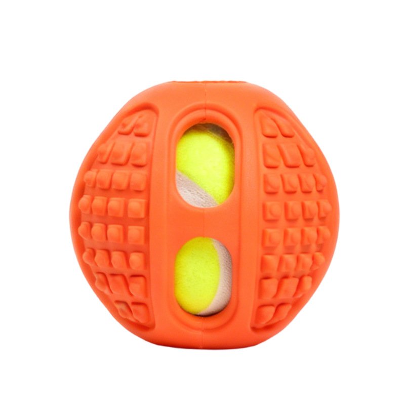 Interactive Rubber Dog Chew Toy – Squeaky Dental Ball & Ball-in-Ball Puzzle for Dogs - Image 5