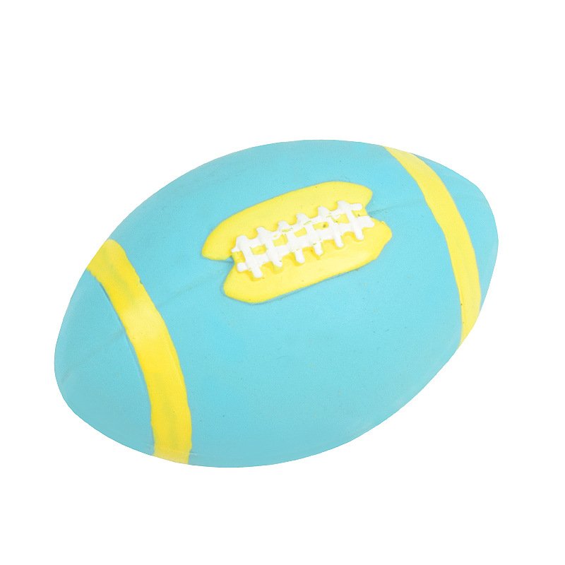 Squeaky Latex Football Dog Toy – Soft Teething Chew Ball for Puppies & Small Dogs - Image 4