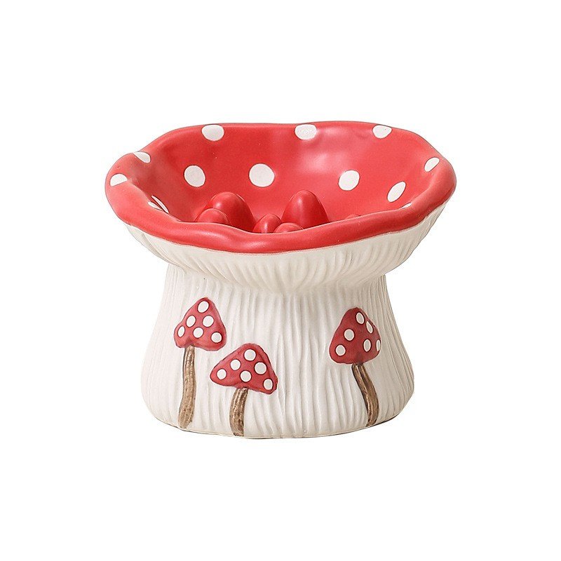 Ceramic Mushroom Pet Feeder & Elevated Water Dish - Image 5