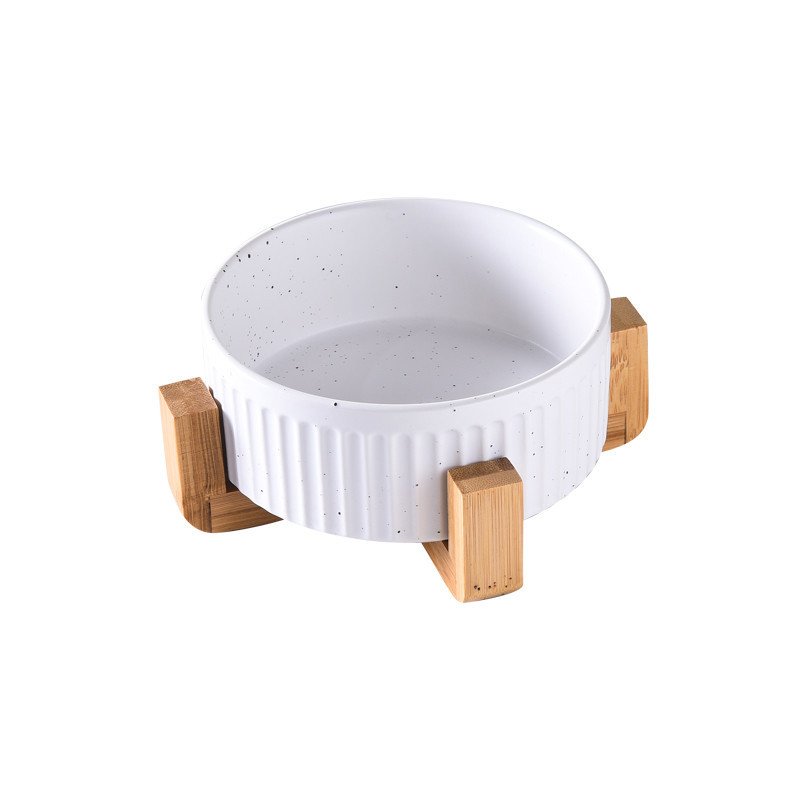 Fluted Ramekin Ceramic Elevated Pet Bowl Set - Image 5