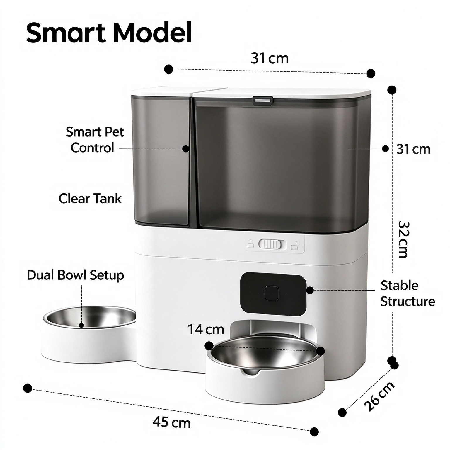 Smart Automatic Pet Feeder with Camera, Timer, and Integrated Water Dispenser (for Cats and Dogs) - Image 4