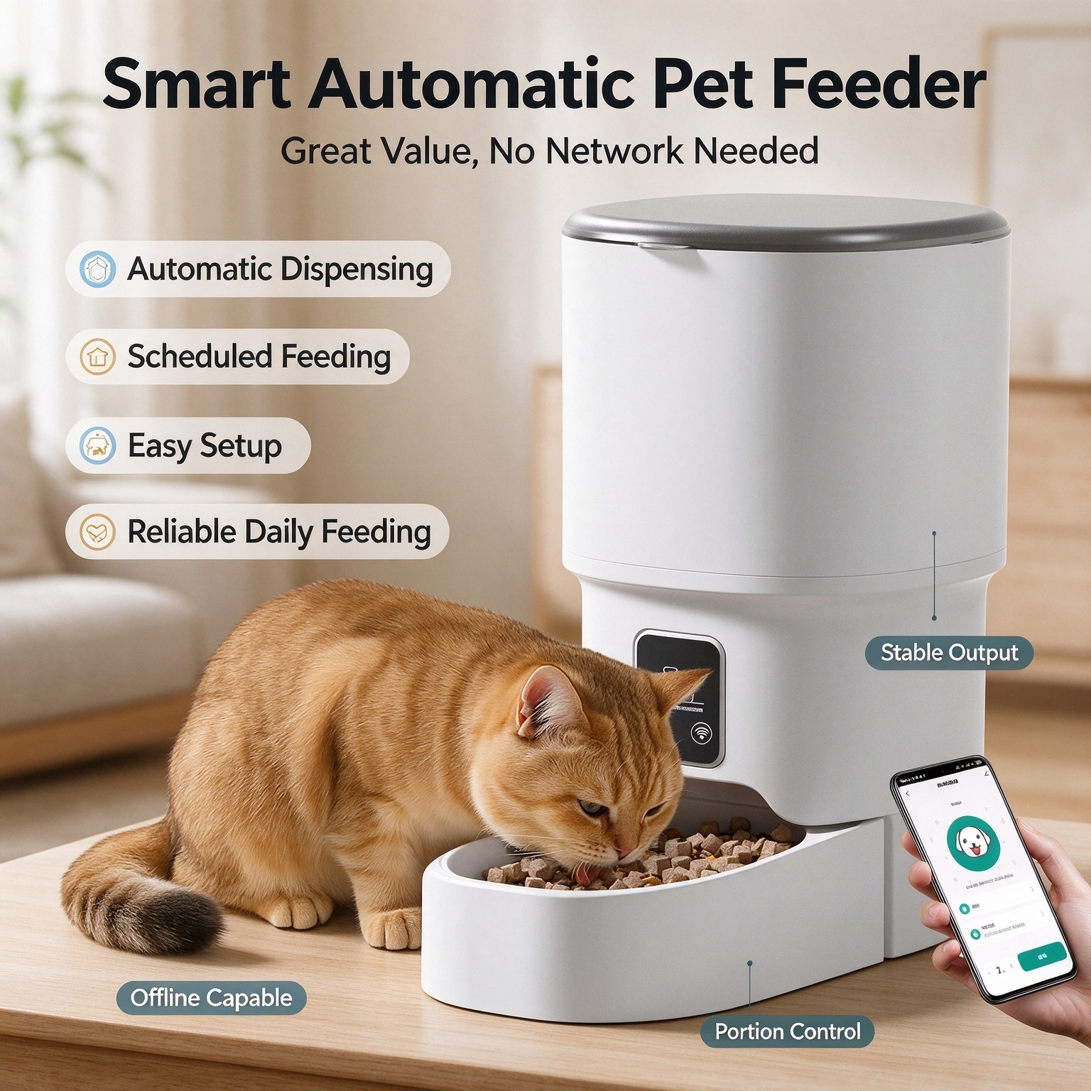 Smart Automatic Pet Feeder for Cats and Dogs – Remote Control, Scheduled & Portion-Controlled Feeding - Image 7