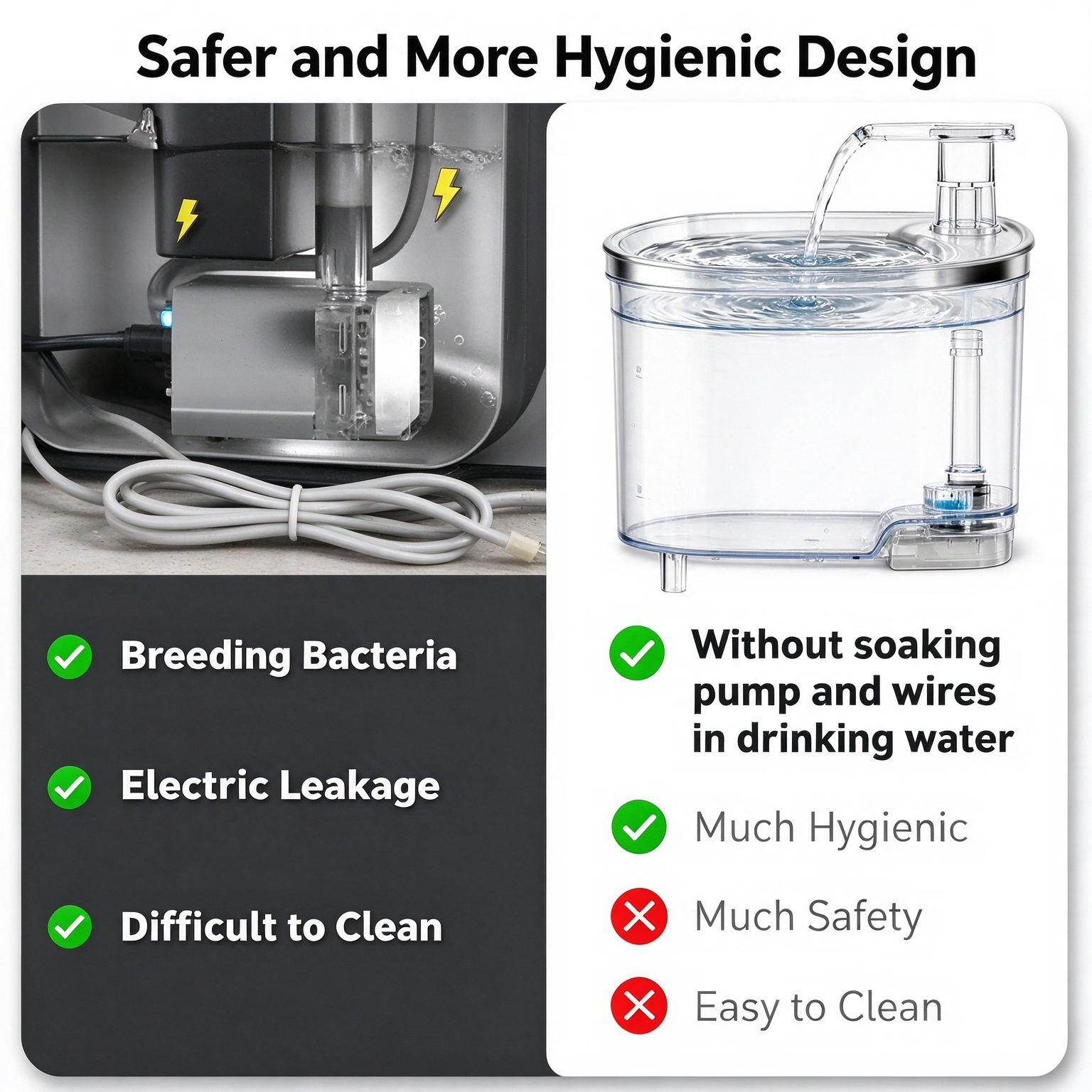 Wireless, battery-operated stainless steel cat water fountain with sensor and automatic circulation - Image 9