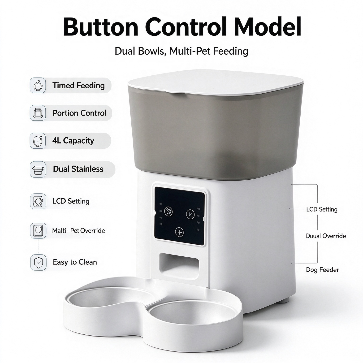 Smart Automatic Pet Feeder: Large-Capacity Unit with Camera for Remote, Scheduled, and Portion-Controlled Feeding of Cats and Dogs - Image 9