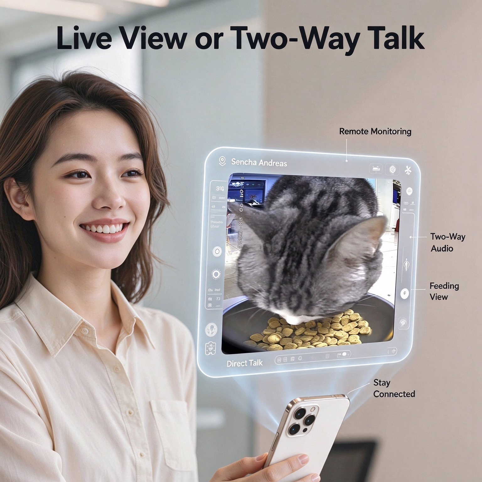 Smart Video-Enabled Automatic Pet Feeder – Scheduled & Portion-Controlled Remote Dispenser (Cat & Dog Bowls) - Image 9