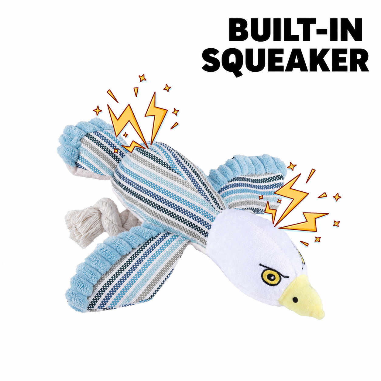 Squeaky & Crinkle Dog Chew Toy with Cotton Rope - Image 5