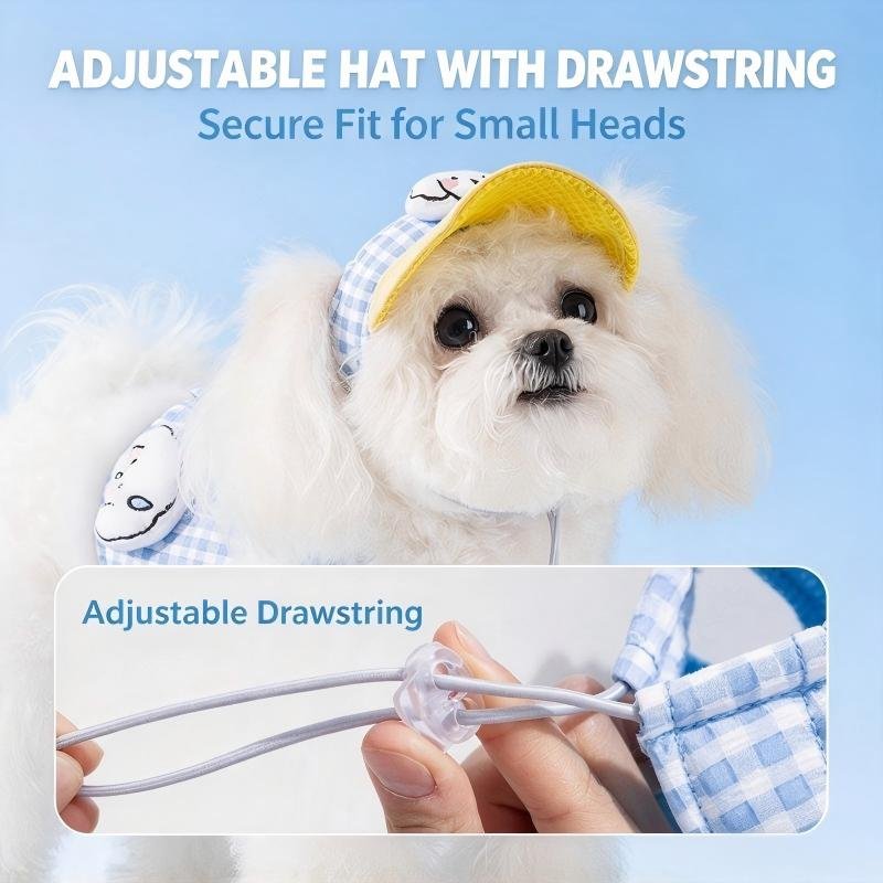 Gingham Dog Harness, Leash & Hat Set - Image 2