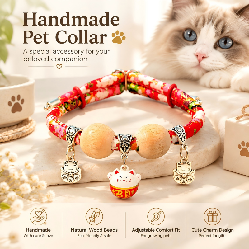 Handcrafted Fortune Cat Bell