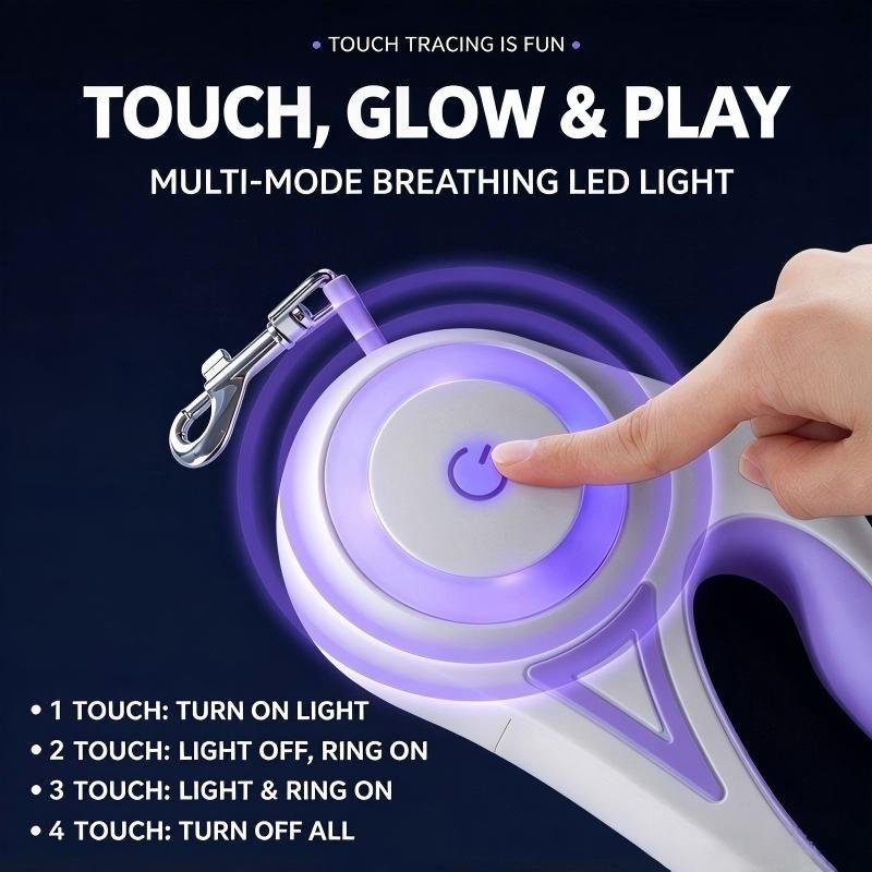 LED Light Up Retractable Dog Leash - Image 3