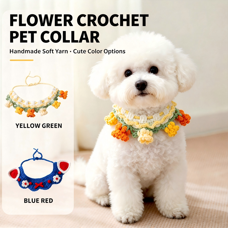 Handmade Crochet Pet Collar Bib