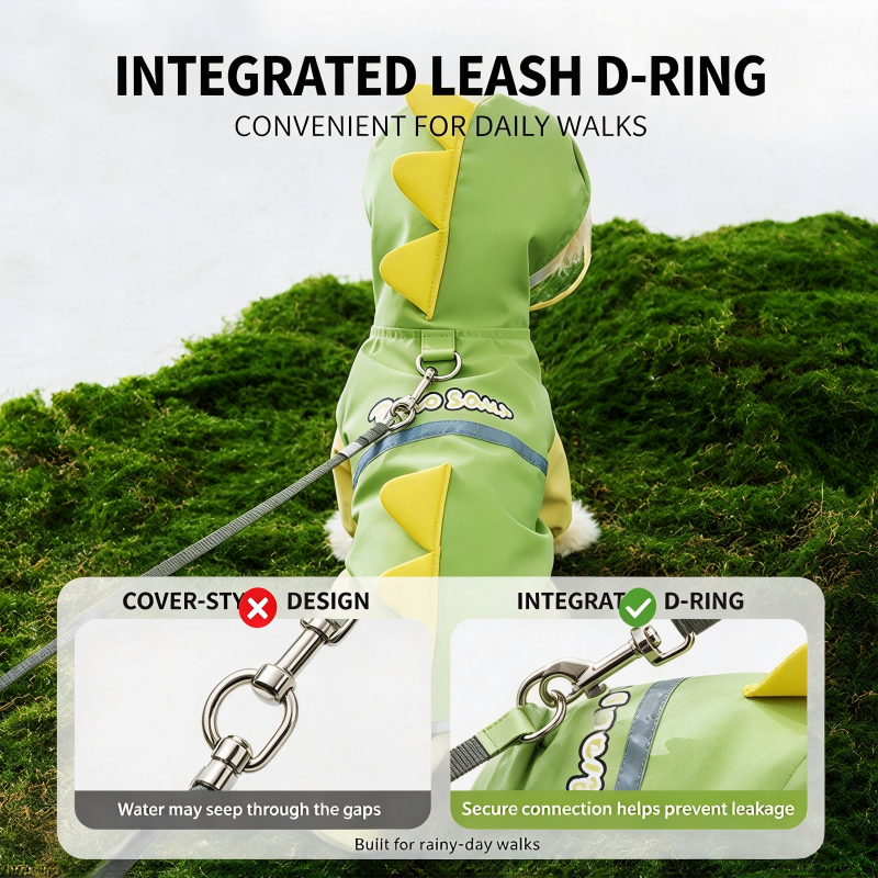 Hipidog Cute Dinosaur Dog Raincoat - Image 4