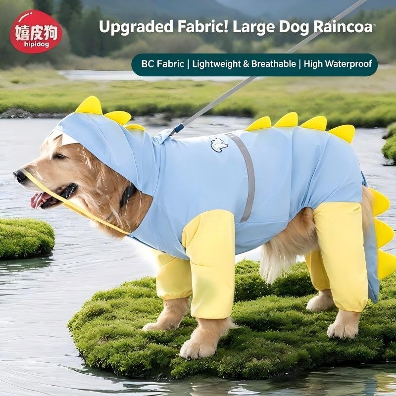 HIPPET Large Dog Raincoat with Clear Visor - Image 3