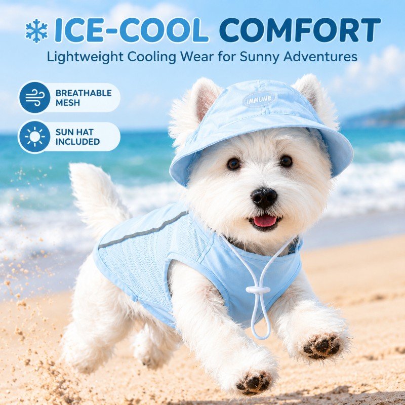 HIPPET UPF 50+ Dog Cooling Vest & Sun Hat Set