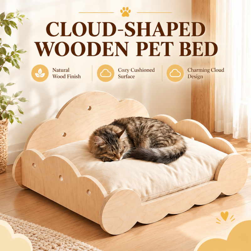 Artisan Solid Wood Cloud Pet Bed