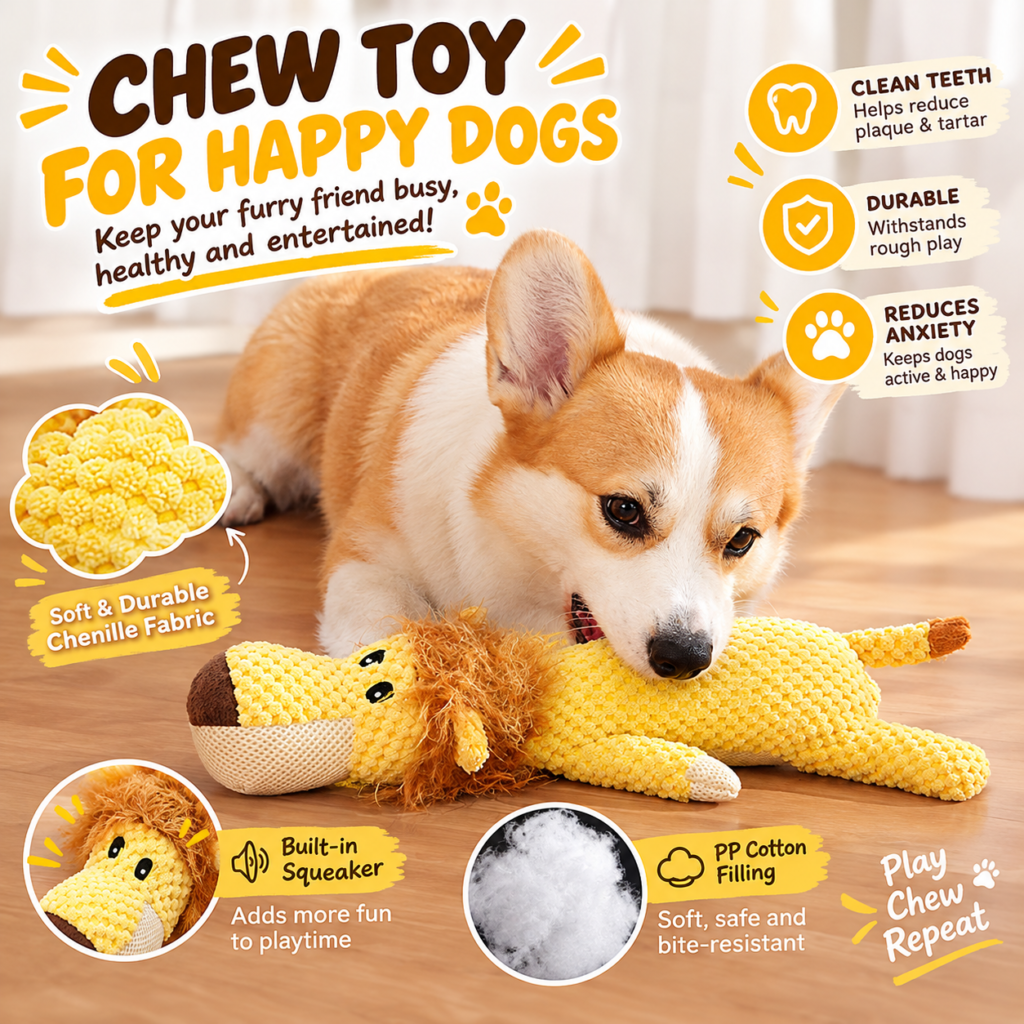 Squeaky Plush Dog Toy