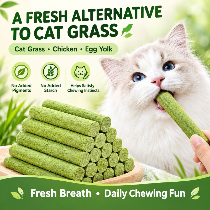 Freeze-Dried Cat Grass Teething Sticks