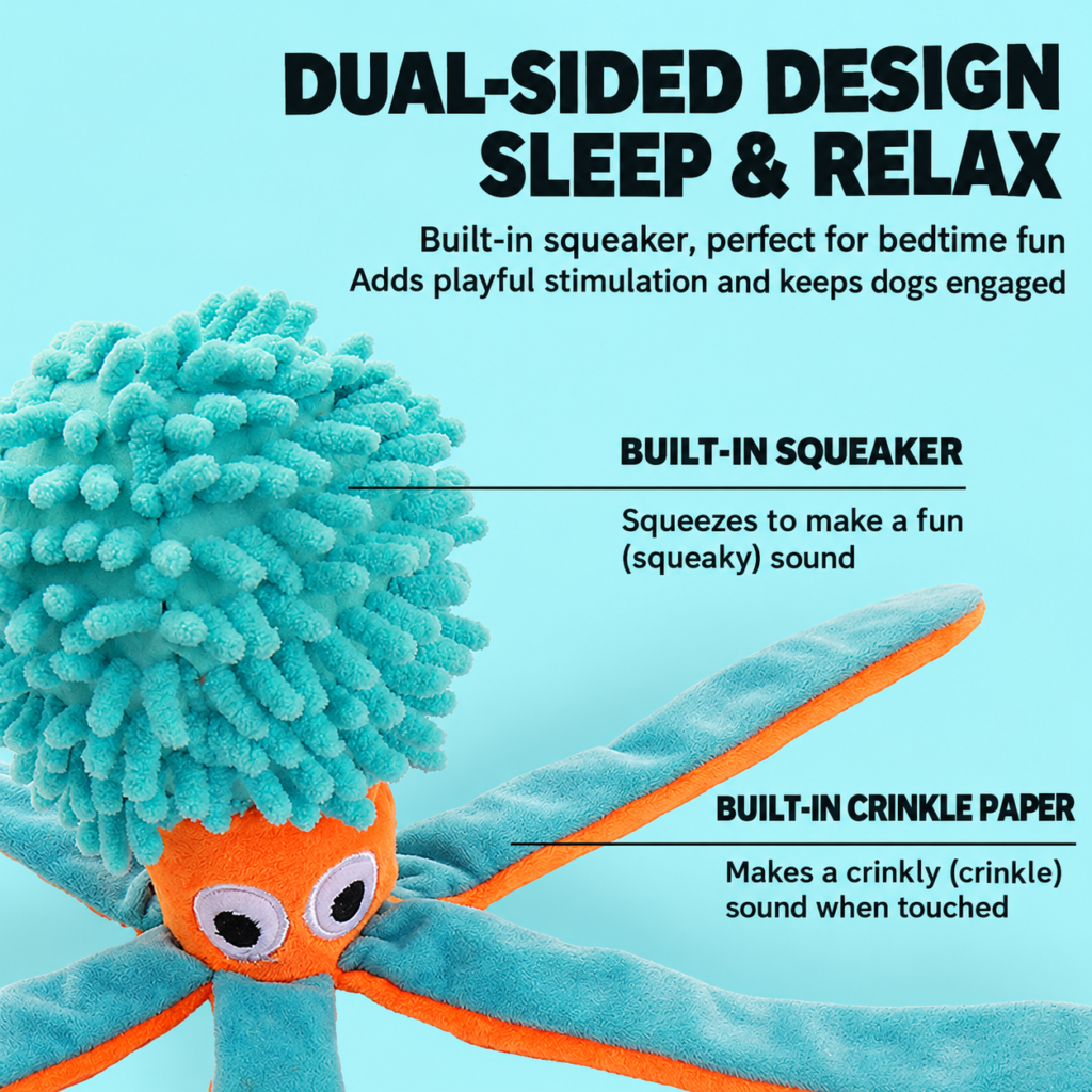 Squeaky & Crinkle Plush Dog Chew Toy